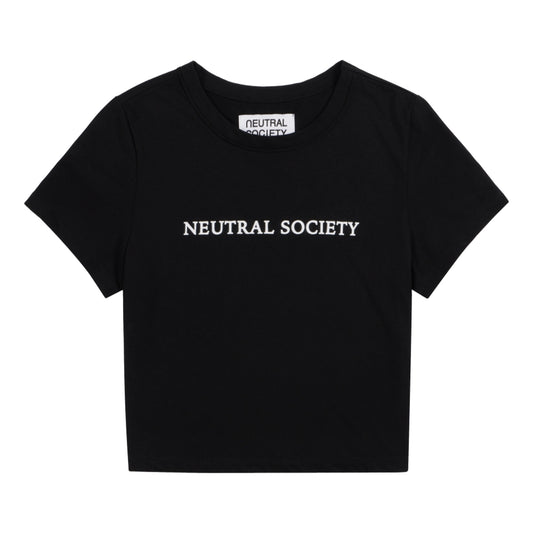 NEUTRAL SOCIETY NS LOGO CROPPED TOP-BLACK