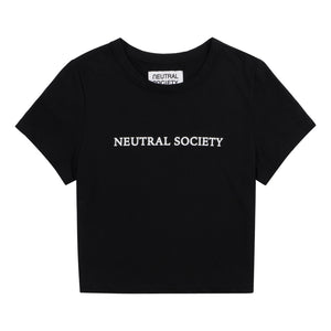 NEUTRAL SOCIETY NS LOGO CROPPED TOP-BLACK