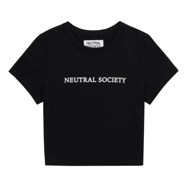 NEUTRAL SOCIETY NS LOGO CROPPED TOP-BLACK