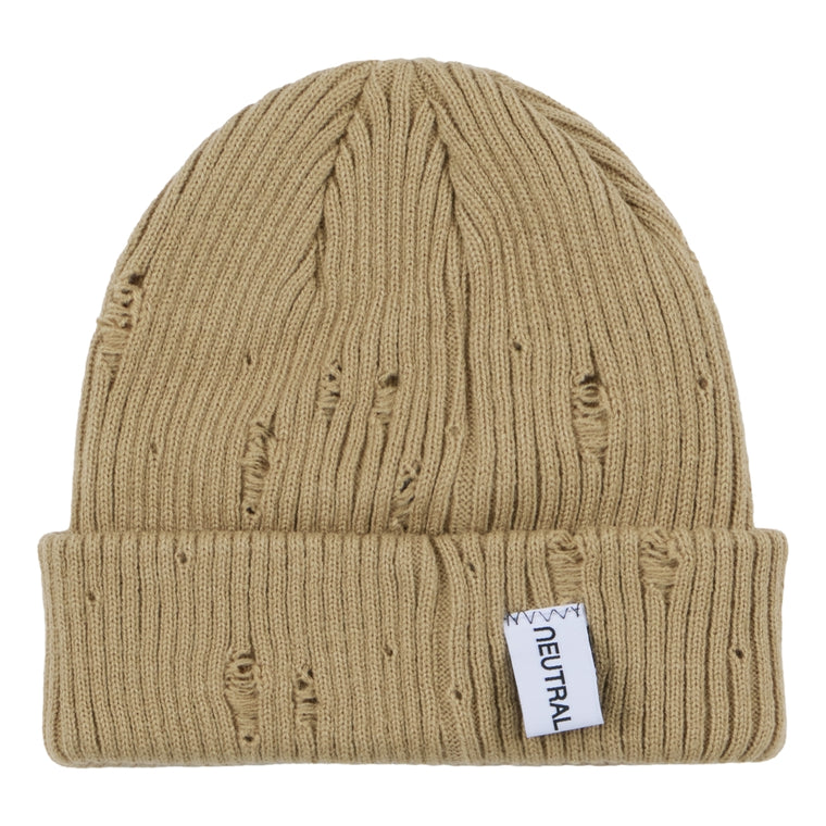 NEUTRAL SOCIETY NS LOGO DESTROY BEANIE-BEIGE