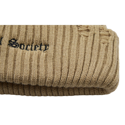 NEUTRAL SOCIETY NS LOGO DESTROY BEANIE-BEIGE
