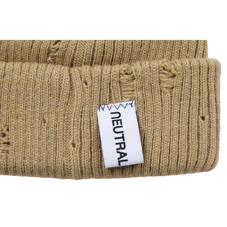 NEUTRAL SOCIETY NS LOGO DESTROY BEANIE-BEIGE