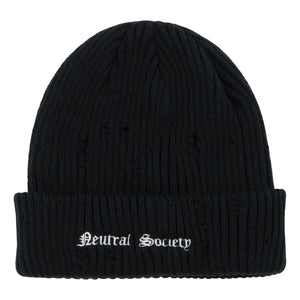 NEUTRAL SOCIETY NS LOGO DESTROY BEANIE-BLACK