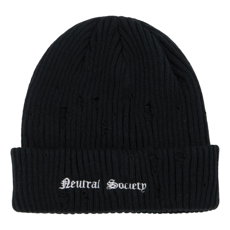 NEUTRAL SOCIETY NS LOGO DESTROY BEANIE-BLACK