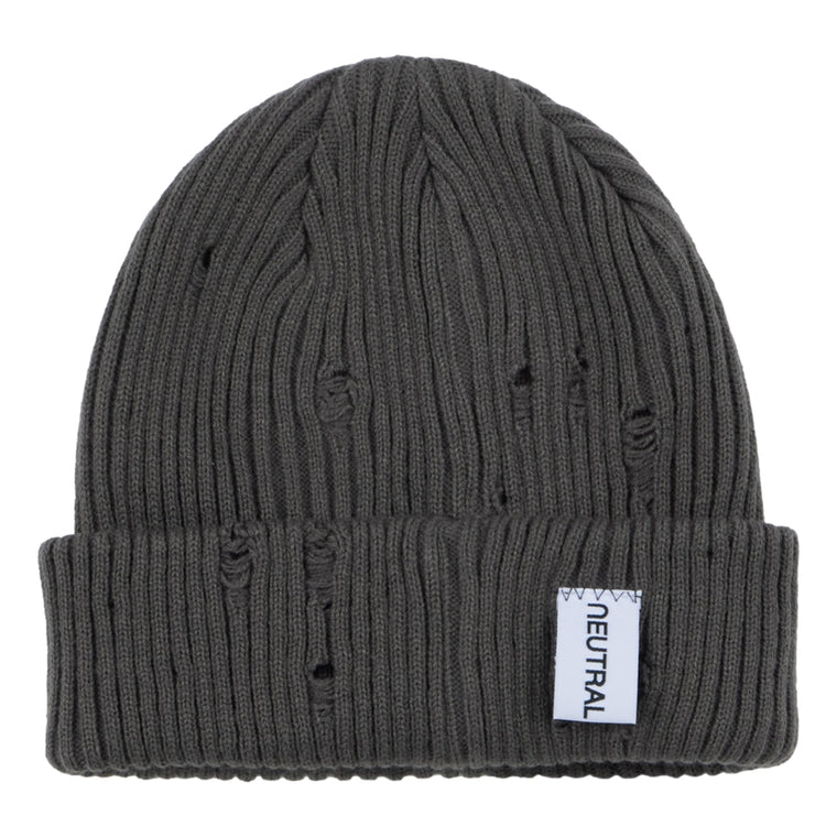 NEUTRAL SOCIETY NS LOGO DESTROY BEANIE-DARK GREY