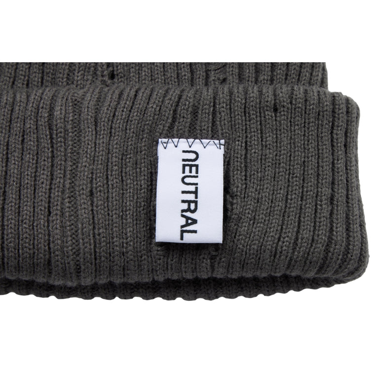NEUTRAL SOCIETY NS LOGO DESTROY BEANIE-DARK GREY