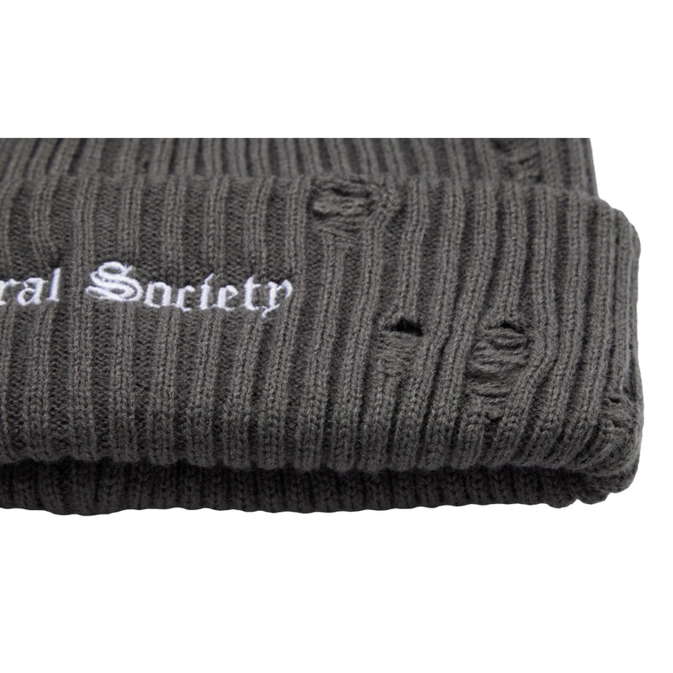 NEUTRAL SOCIETY NS LOGO DESTROY BEANIE-DARK GREY