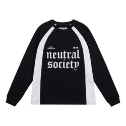 NEUTRAL SOCIETY NS LOGO FOOTBALL SWEATSHIRT-BLACK