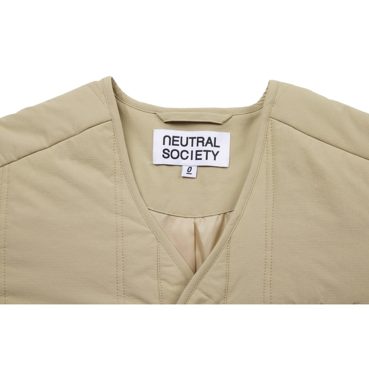 NEUTRAL SOCIETY NS LOGO LINER JACKET-BEIGE