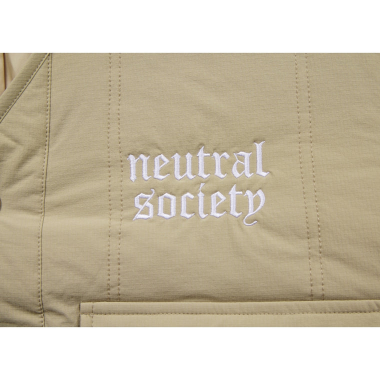 NEUTRAL SOCIETY NS LOGO LINER JACKET-BEIGE