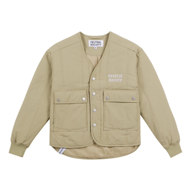 NEUTRAL SOCIETY NS LOGO LINER JACKET-BEIGE