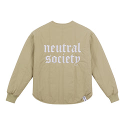 NEUTRAL SOCIETY NS LOGO LINER JACKET-BEIGE