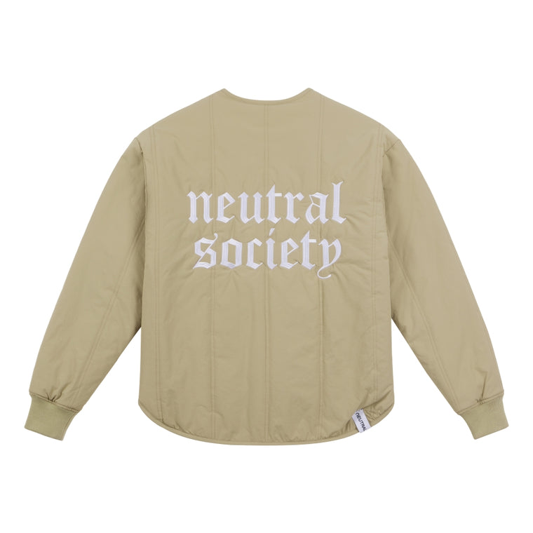 NEUTRAL SOCIETY NS LOGO LINER JACKET-BEIGE