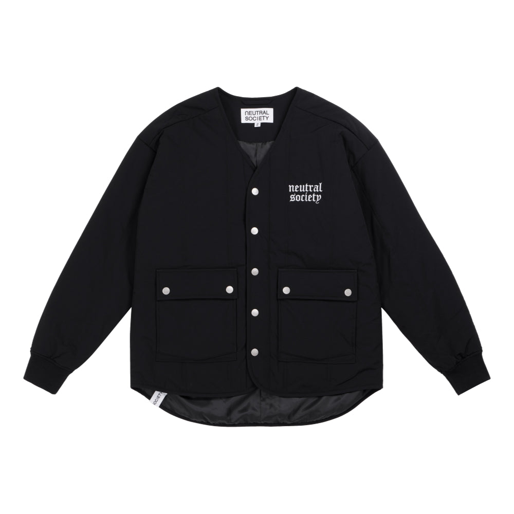 NEUTRAL SOCIETY NS LOGO LINER JACKET-BLACK