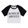NEUTRAL SOCIETY NS LOGO MINI RAGLAN TEE-WHITE