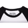 NEUTRAL SOCIETY NS LOGO MINI RAGLAN TEE-WHITE