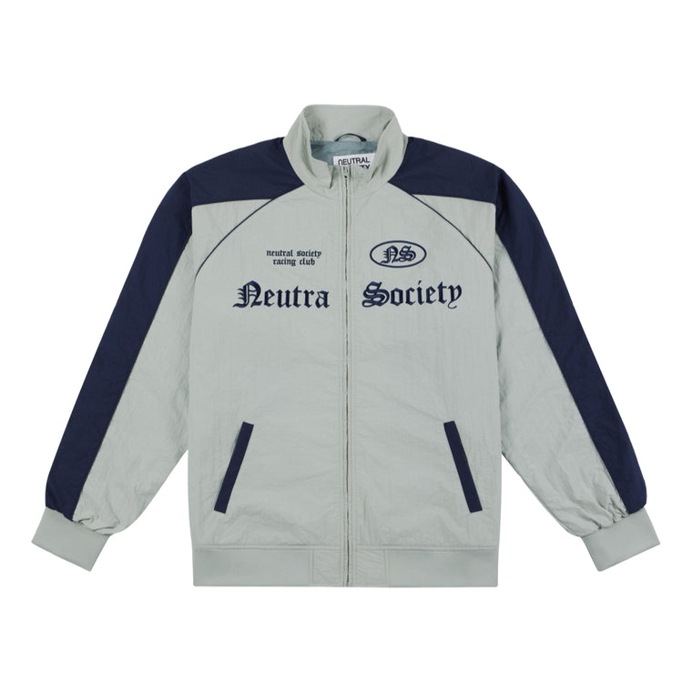 NEUTRAL SOCIETY NS LOGO RACING TRACK JACKET-LIGHT GREY