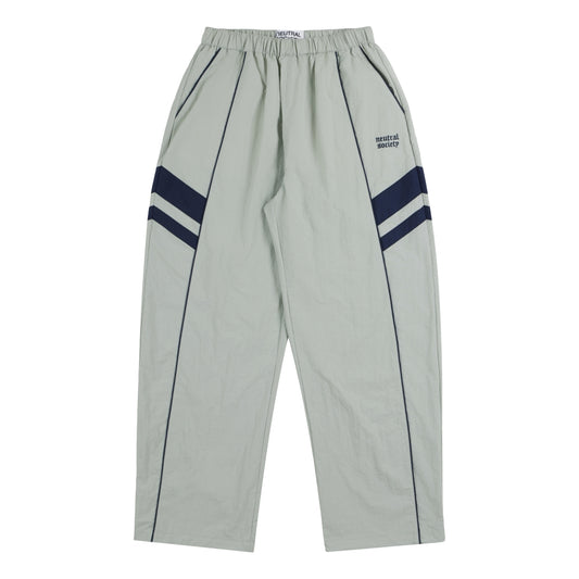NEUTRAL SOCIETY NS LOGO RACING TRACK PANTS-LIGHT GREY