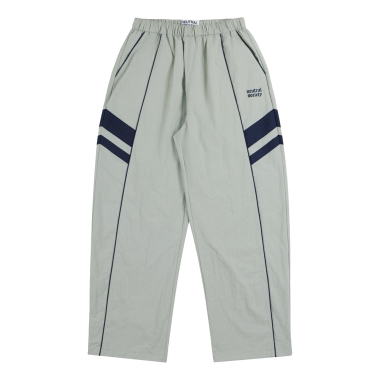 NEUTRAL SOCIETY NS LOGO RACING TRACK PANTS-LIGHT GREY