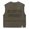 NEUTRAL SOCIETY NS LOGO SLEEVELESS-BROWN