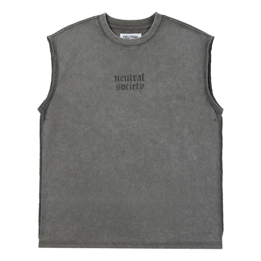 NEUTRAL SOCIETY NS LOGO SLEEVELESS-GREY