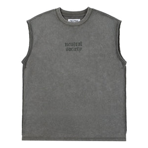 NEUTRAL SOCIETY NS LOGO SLEEVELESS-GREY