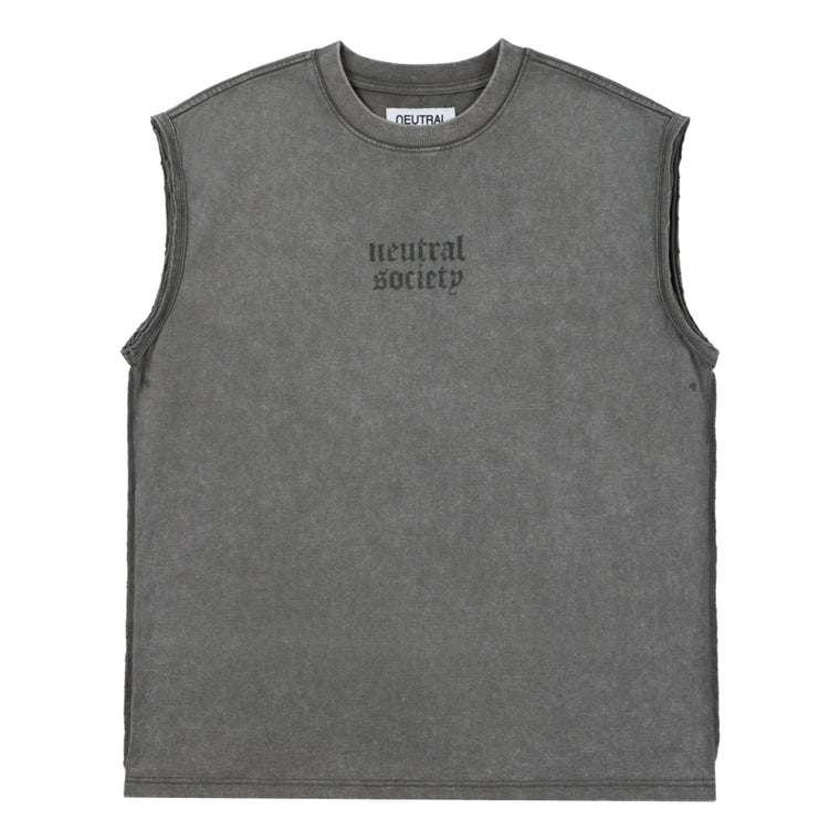 NEUTRAL SOCIETY NS LOGO SLEEVELESS-GREY