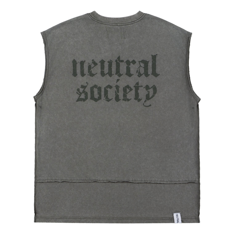 NEUTRAL SOCIETY NS LOGO SLEEVELESS-GREY