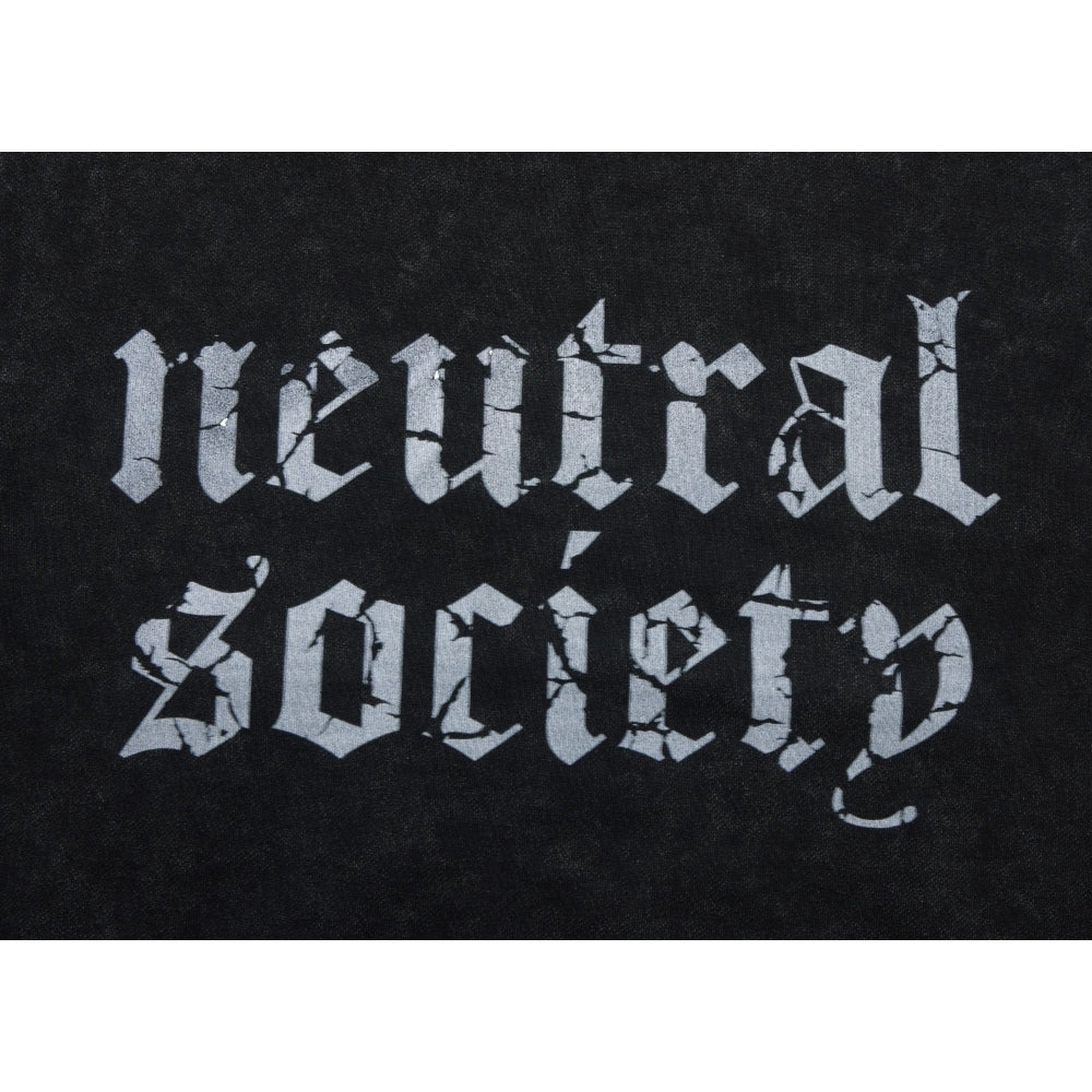NEUTRAL SOCIETY NS LOGO ZIP UP HOODIE-BLACK