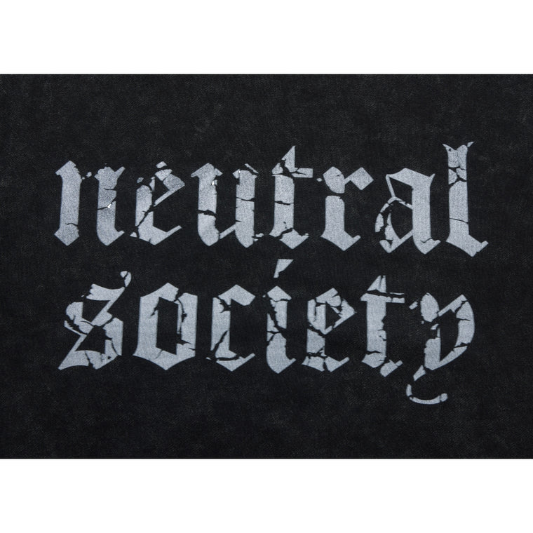 NEUTRAL SOCIETY NS LOGO ZIP UP HOODIE-BLACK