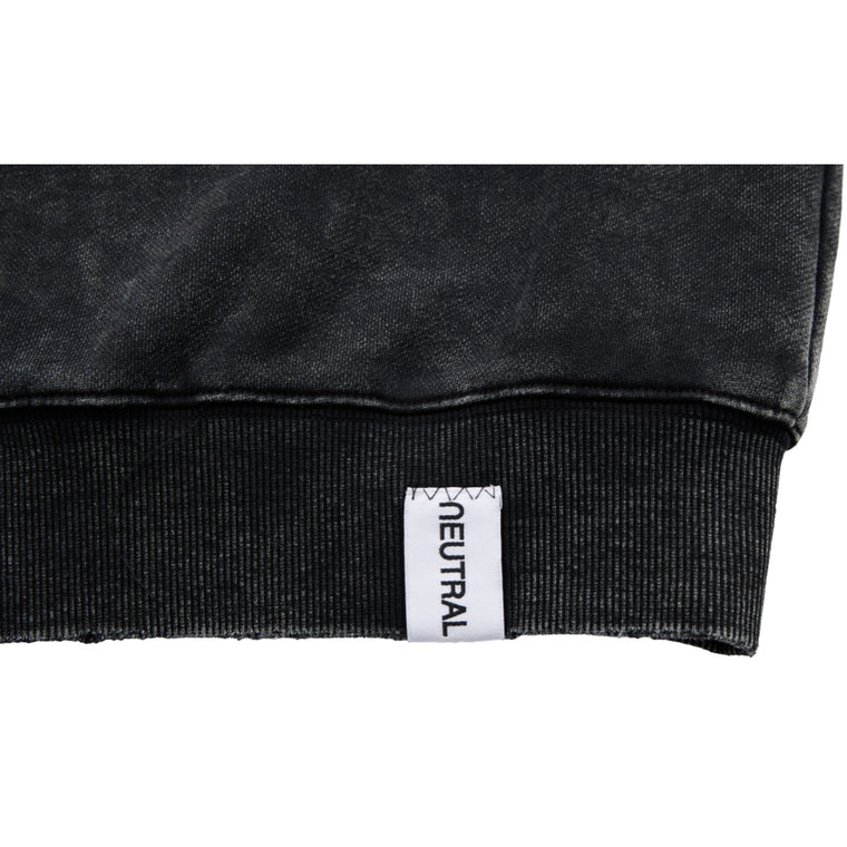 NEUTRAL SOCIETY NS LOGO ZIP UP HOODIE-BLACK