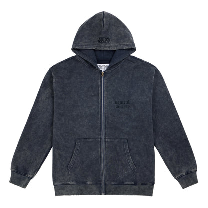 NEUTRAL SOCIETY NS LOGO ZIP UP HOODIE-NAVY