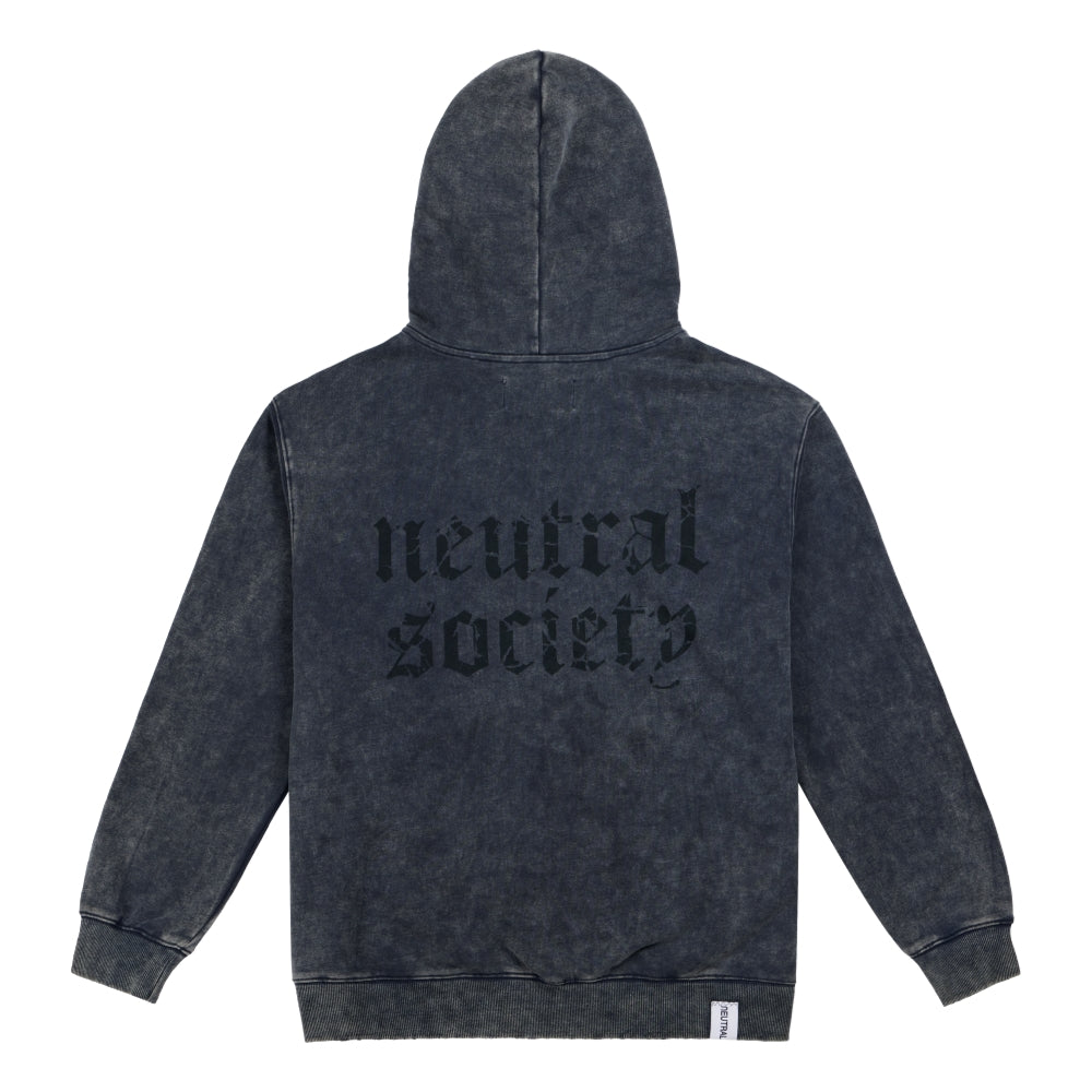 NEUTRAL SOCIETY NS LOGO ZIP UP HOODIE-NAVY