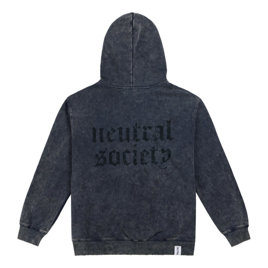 NEUTRAL SOCIETY NS LOGO ZIP UP HOODIE-NAVY
