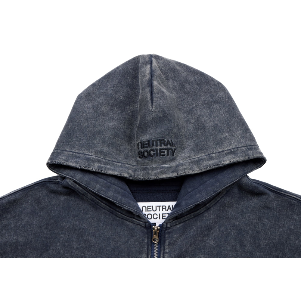 NEUTRAL SOCIETY NS LOGO ZIP UP HOODIE-NAVY