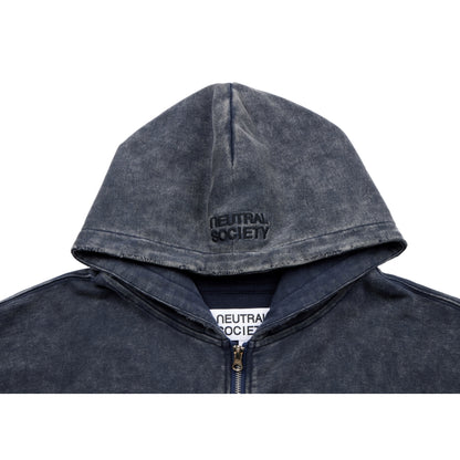 NEUTRAL SOCIETY NS LOGO ZIP UP HOODIE-NAVY