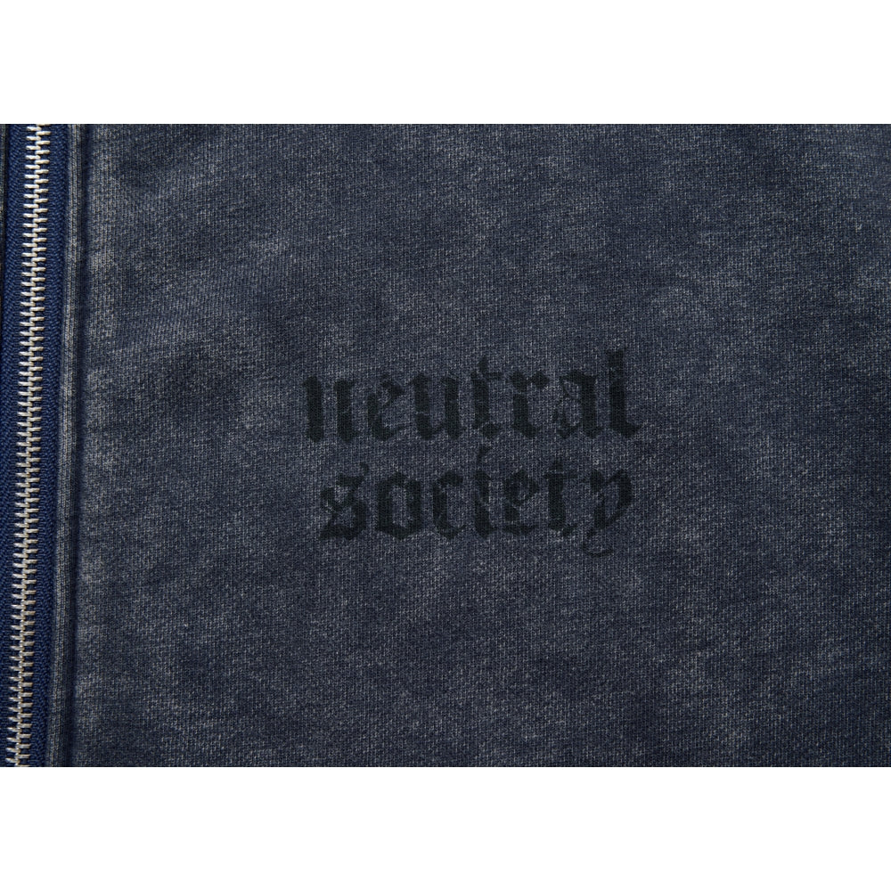 NEUTRAL SOCIETY NS LOGO ZIP UP HOODIE-NAVY