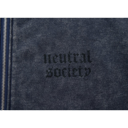 NEUTRAL SOCIETY NS LOGO ZIP UP HOODIE-NAVY