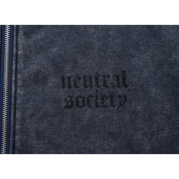 NEUTRAL SOCIETY NS LOGO ZIP UP HOODIE-NAVY