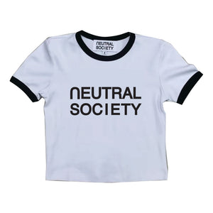 NEUTRAL SOCIETY NS MINI RINGER TEE-WHITE