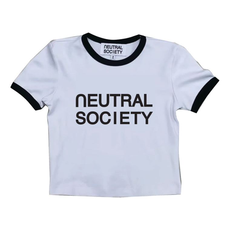 NEUTRAL SOCIETY NS MINI RINGER TEE-WHITE