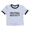 NEUTRAL SOCIETY NS MINI RINGER TEE-WHITE