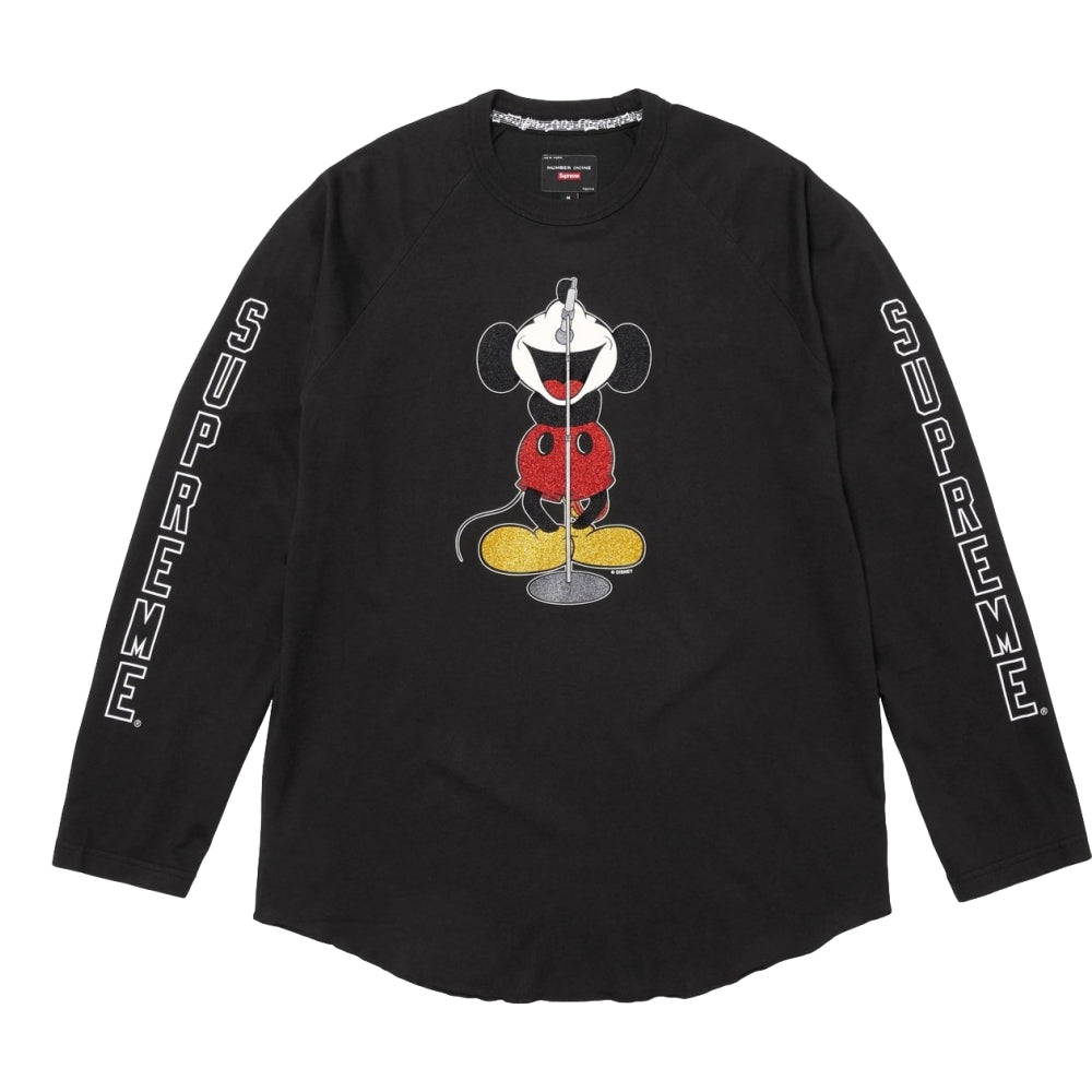 SUPREME / NUMBER (N)INE MICKEY MOUSE RAGLAN L/S TOP-BLACK