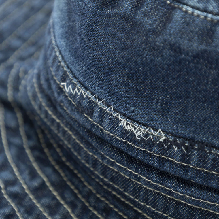 MADNESS NV. NEP DENIM BUCKET HAT (MADE IN JAPAN)-INDIGO