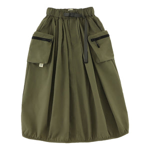 A[S]USL NYLON 3D POCKETS BALLOON SKIRT-LIGHT OLIVE