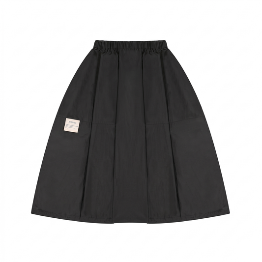 A[S]USL NYLON BALLOON SKIRT-BLACK
