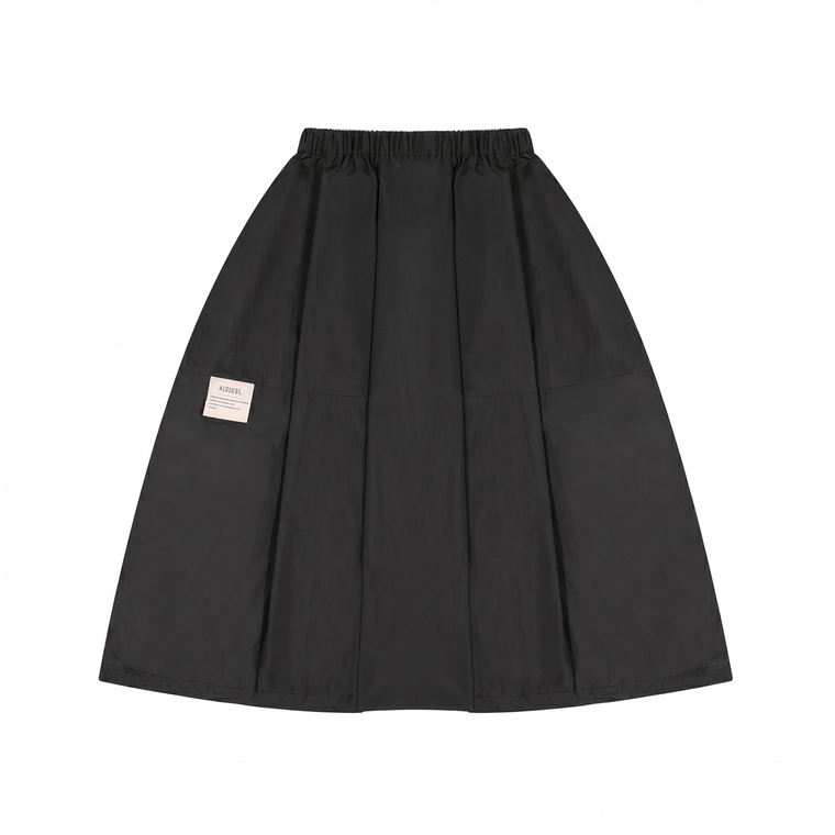 A[S]USL NYLON BALLOON SKIRT-BLACK