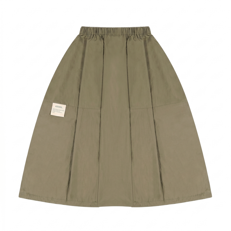 A[S]USL NYLON BALLOON SKIRT-OLIVE