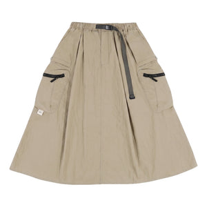 A[S]USL NYLON CARGO FLARE SKIRT-BEIGE