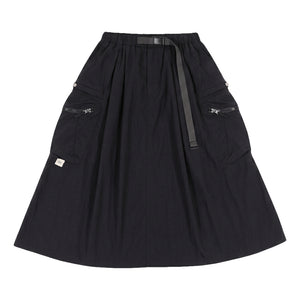 A[S]USL NYLON CARGO FLARE SKIRT-BLACK